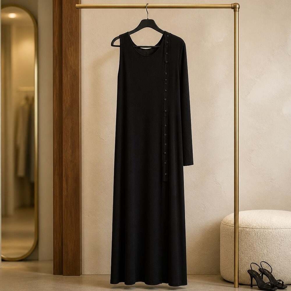 The Travel Collection Black Two-Piece Maxi Dress Set Size 1X #473 - Picture 3 of 8